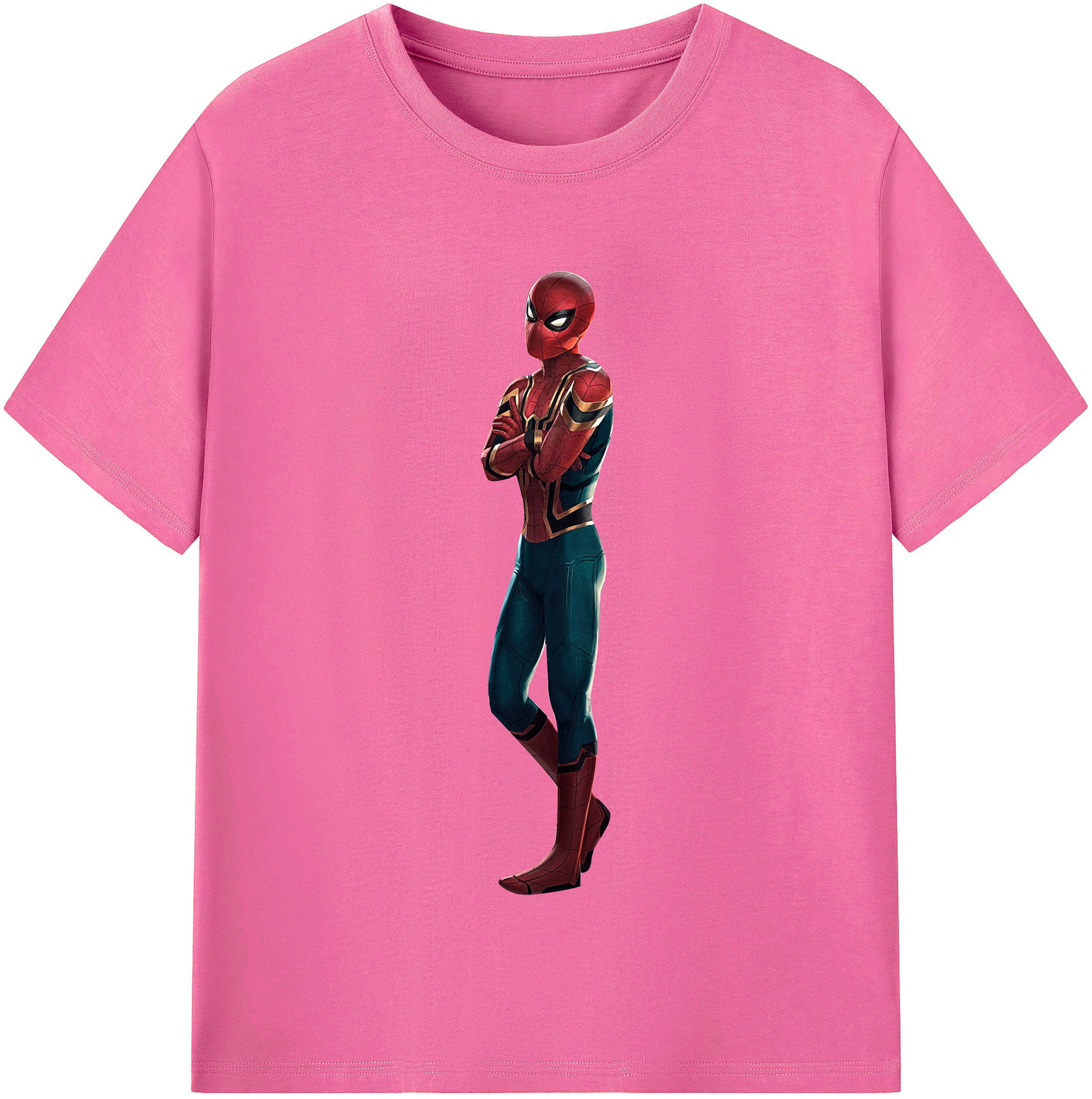 （画像用） Spider Man スパイダーマン レディースカジュアルプリントTシャツ（綿100％）